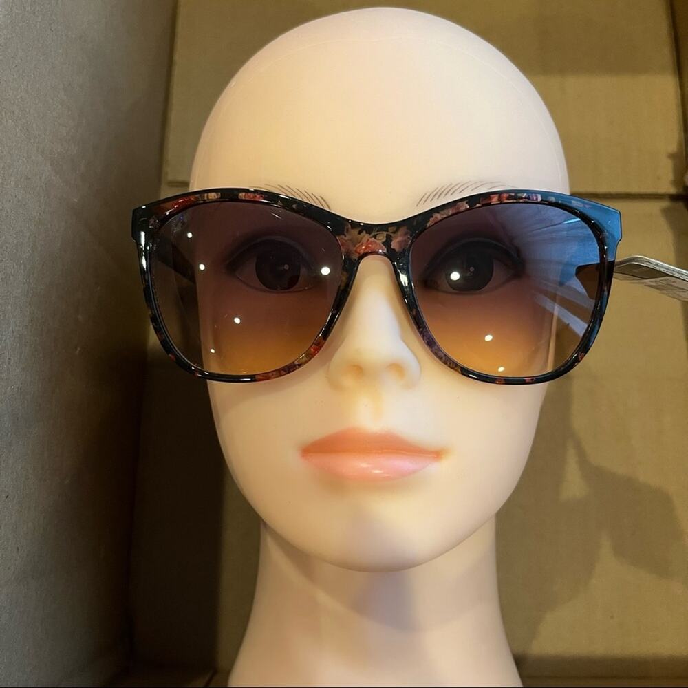 Revlon Club Floral Sunglasses Brown Pink Gold